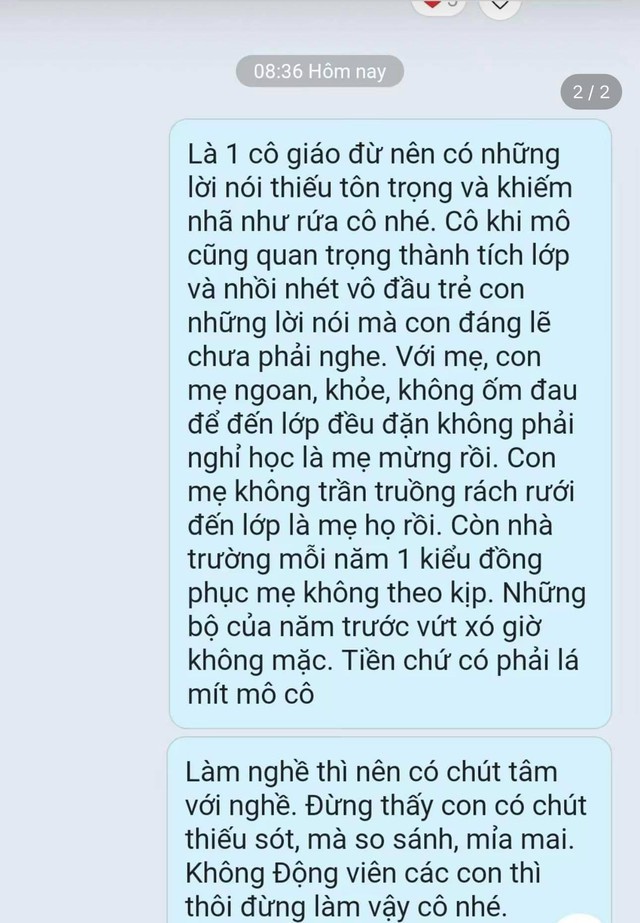 Gửi ảnh tập thể lớp vào nhóm chat chung, cô giáo khiến phụ huynh ấm ức: Cảm giác cô mỉa mai, phân biệt con mình? - Ảnh 2.